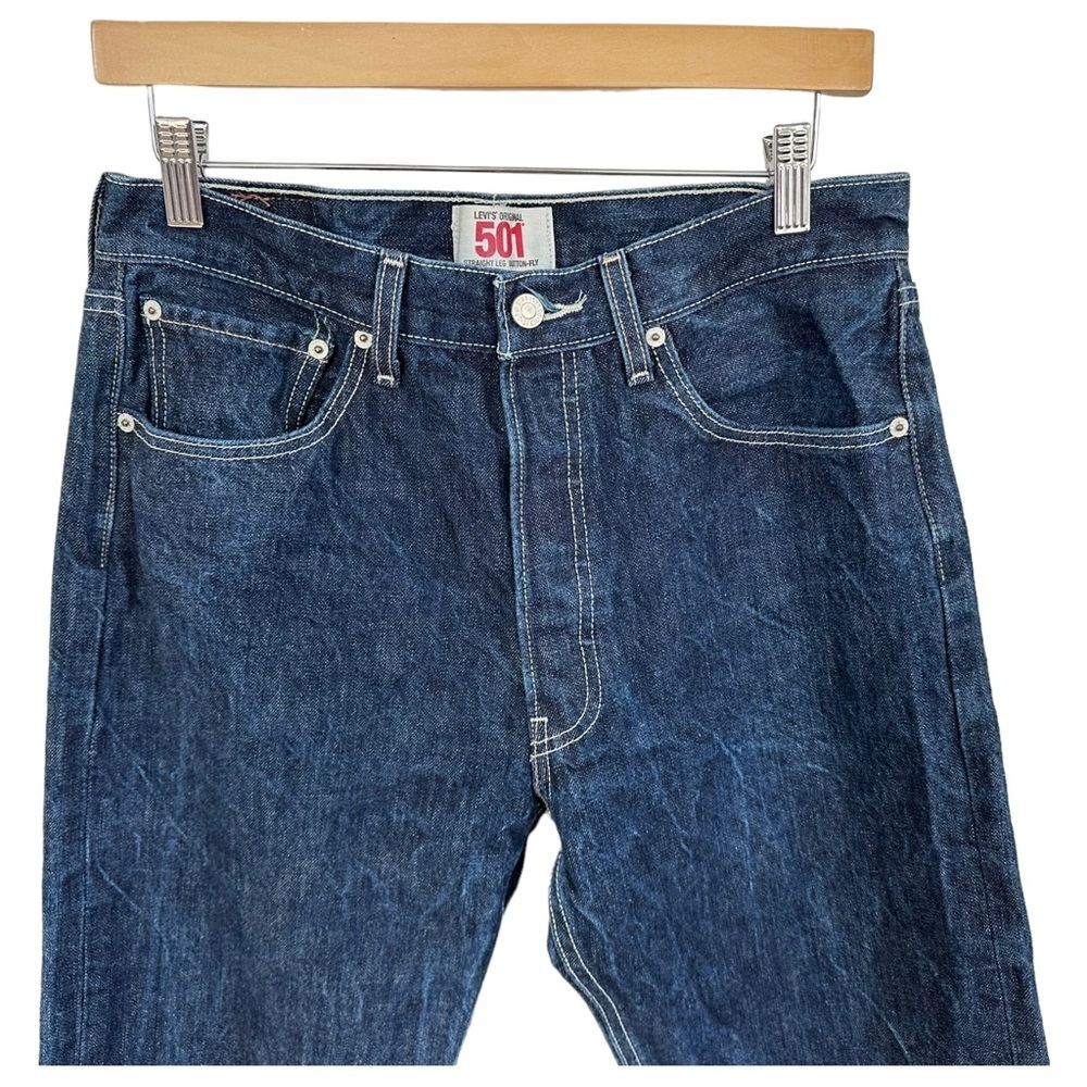 Levi's Original 501 Straight Leg Button-Fly Jeans Dark Stone Wash W33 x L32 - Picture 5 of 10
